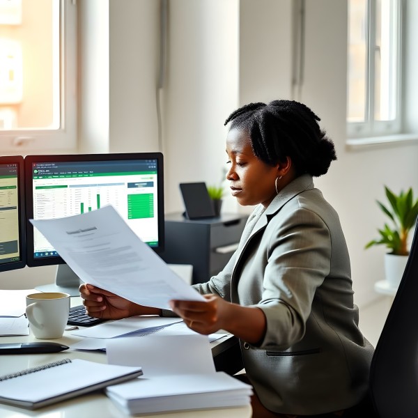 Person Using Excel Person Using Excel